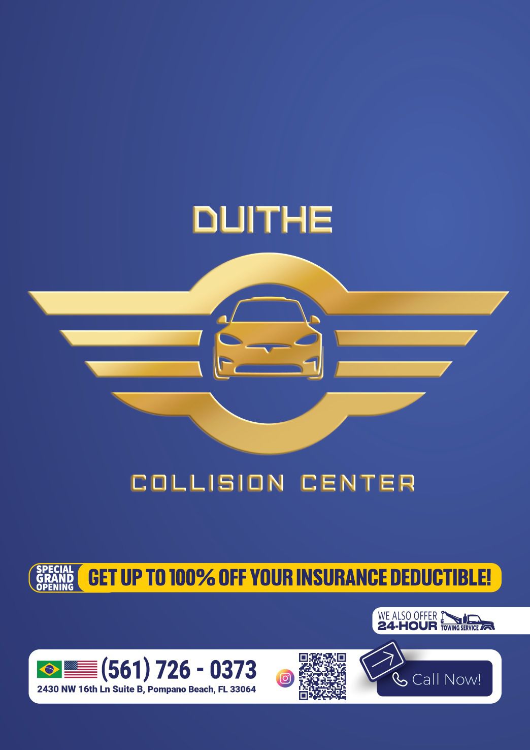 Insurance deductible promotion flyer - Duithe Collision Center