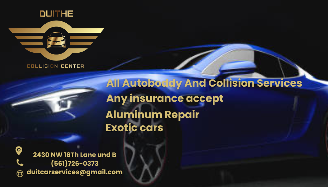 Exotic and aluminum car repair flyer - Duithe Collision Center